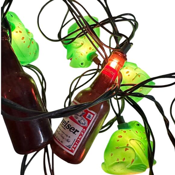 Vintage Budweiser Bottles and Bullfrogs String Lights - Picture 5 of 8